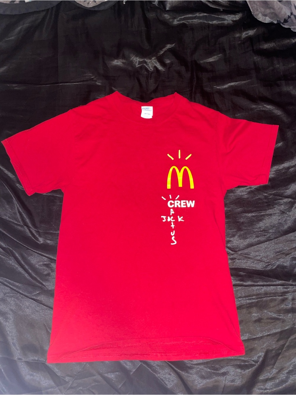 Travis Scott Red Short Sleeve Tee with Yellow Graphic
